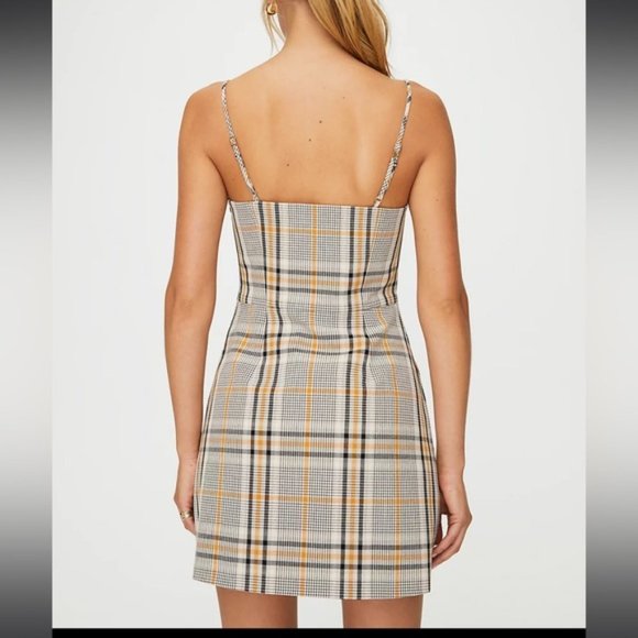 ❗️SOLD❗️Aritzia Wilfred Plaid Strappy Mini Isabelle Dress Size 8 - Picture 3 of 11